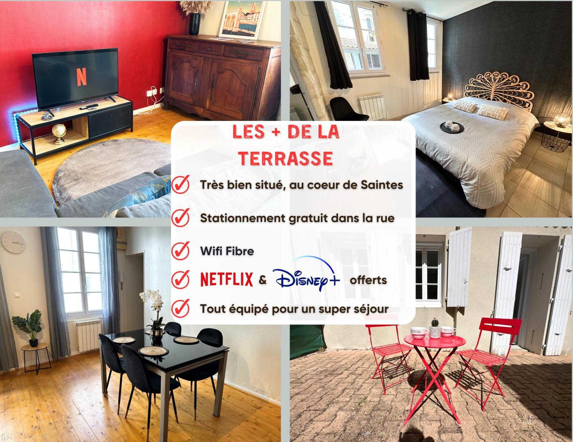 La Terrasse - Parking Gratuit - Fibre - Rdc - Centre Ville Saintes Buitenkant foto